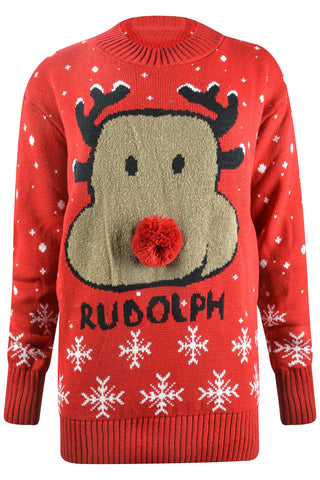Rudolph Christmas Jumper Red