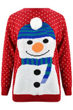Snowman Pom Pom Hat Red