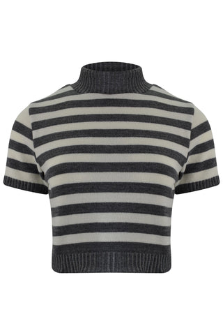 Knitted Stripy Crop Top