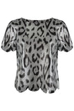 Leopard Silver Print Top