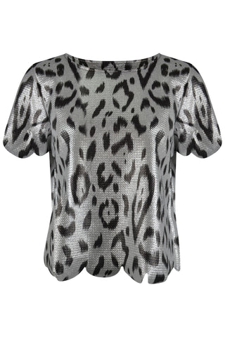 Leopard Silver Print Top