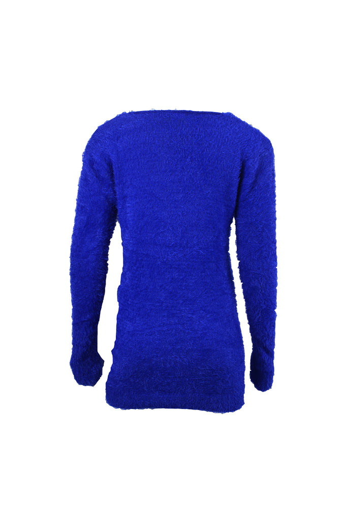Eyelash Knit Chevron Fluffy Jumper