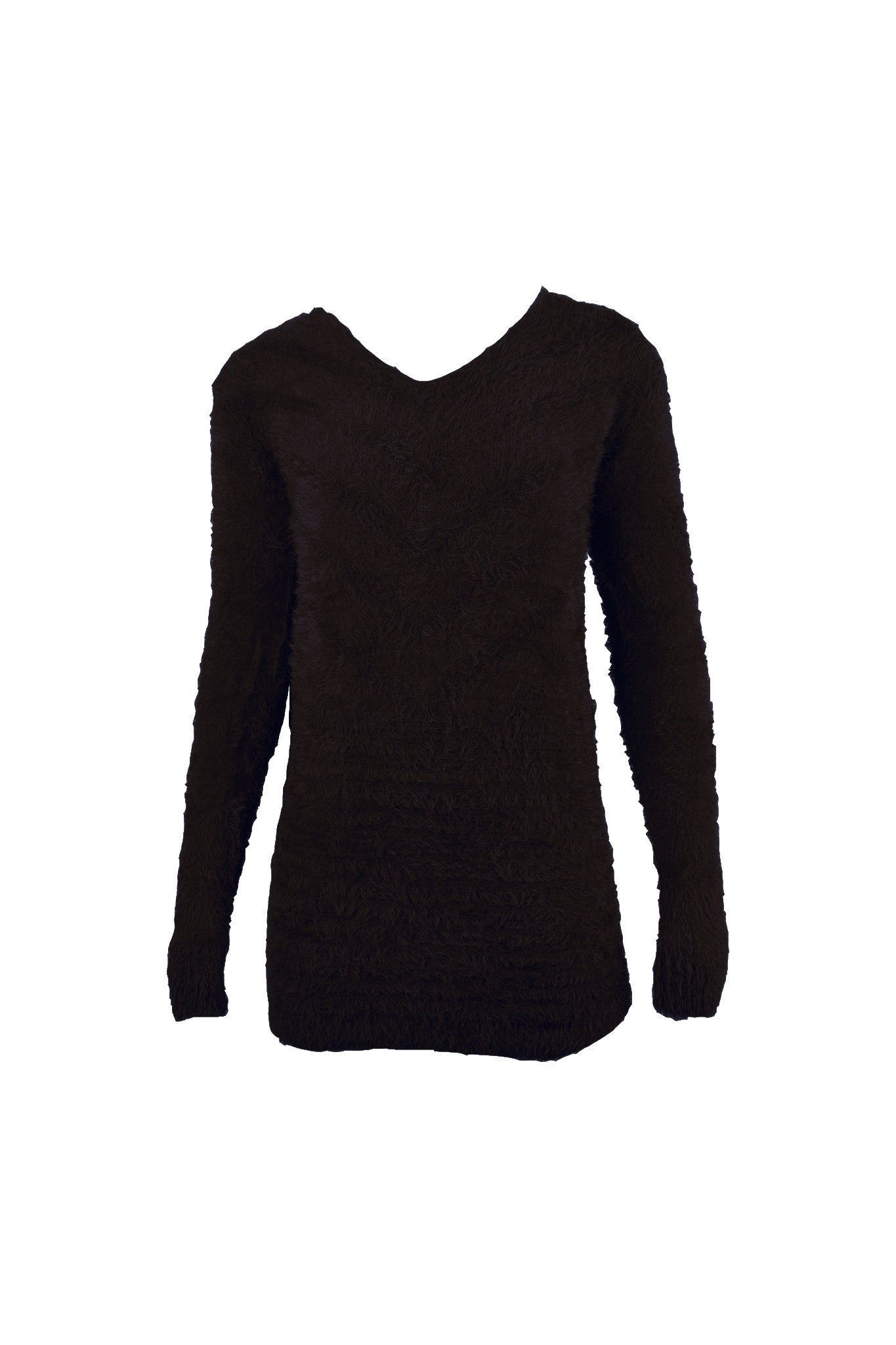 Eyelash Knit Chevron Fluffy Jumper