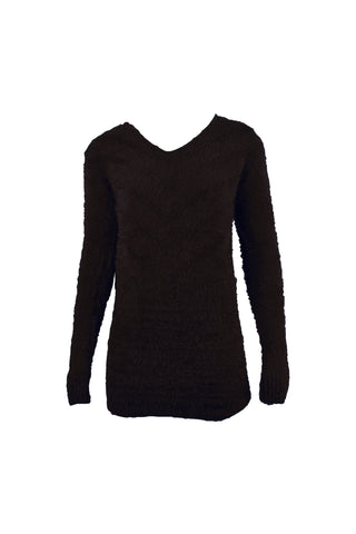 Eyelash Knit Chevron Fluffy Jumper