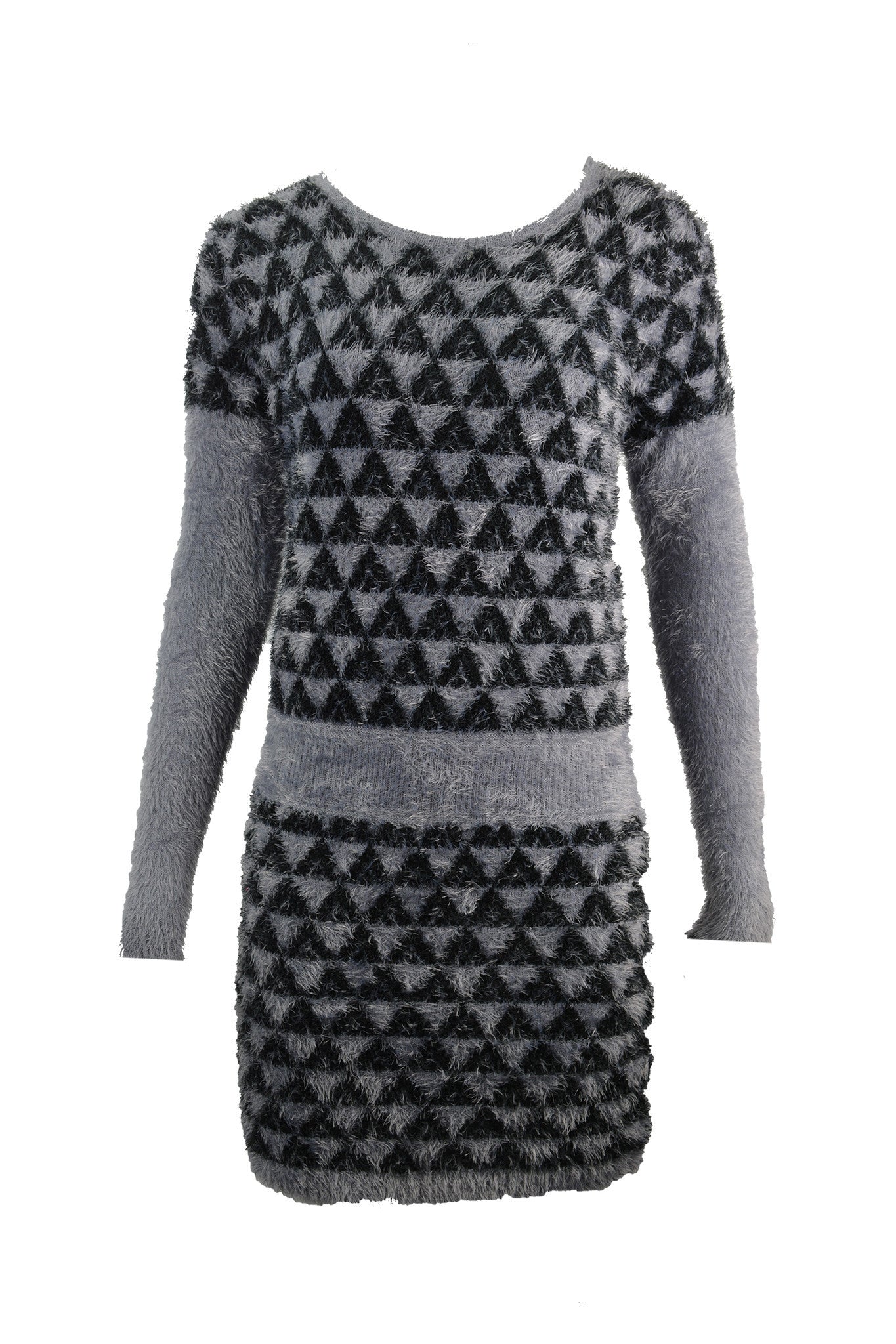 Fluffy Triangle Print Jumper