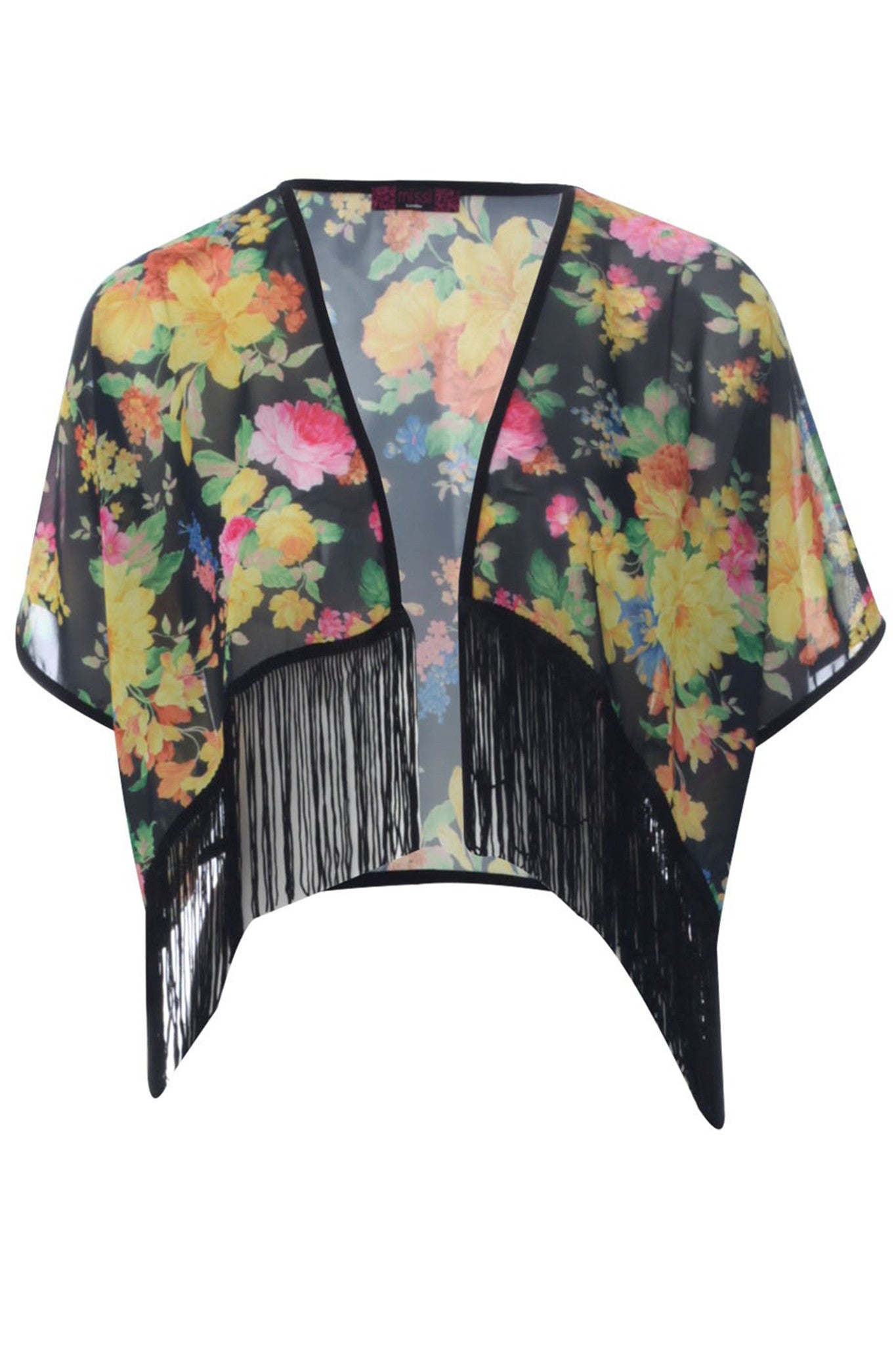 Floral Print Cropped Kimono
