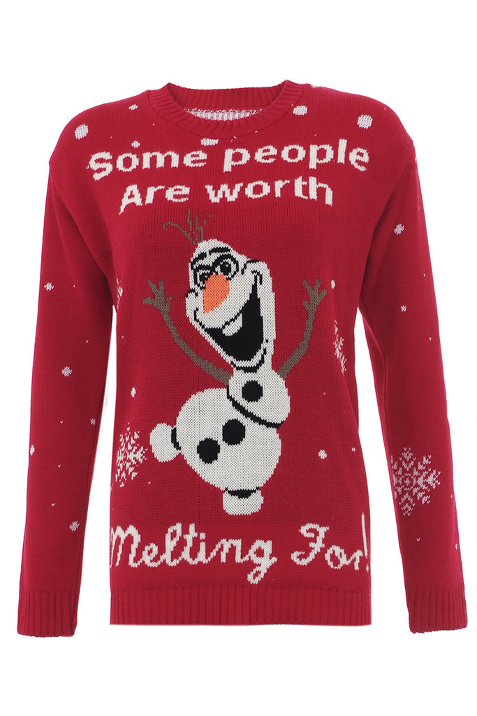 Some People Are Worth Melting For Jumper Olaf Red