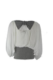 Batwing Chiffon Top with Polka Dots